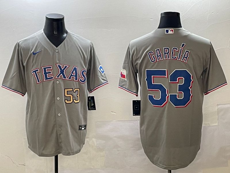 Men Texas Rangers #53 Garcia Grey Game 2025 Nike MLB Jersey style 5->texas rangers->MLB Jersey